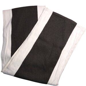 WEST ELM Table Runner White with gray Stripe Cotton Canvas, Thick Fabric 14x90"